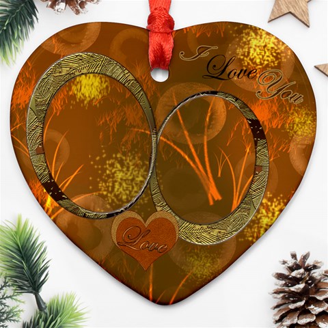 I Heart You Love Christmas Ornament By Ellan Front