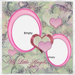 My Little Angels green hot pink 12x12 Canvas - Canvas 12  x 12 