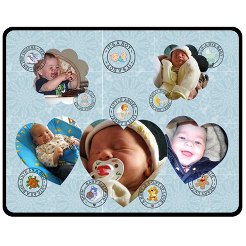 Baby Boy Medium Fleece Blanket By Lil 60 x50  Blanket Front
