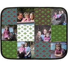 Patchwork Flor de lis Fleece Blanket - 35 x27  Fleece Blanket (Mini)