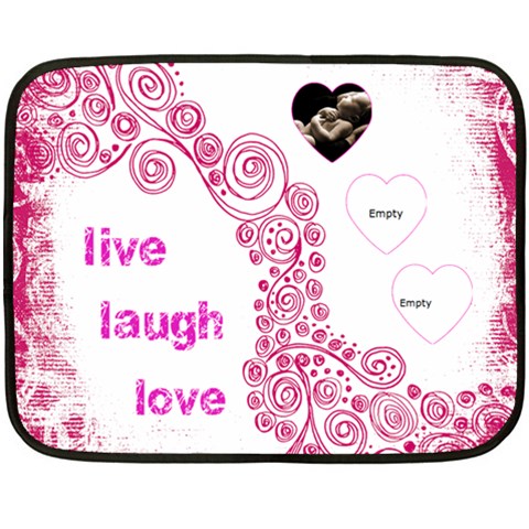 Live Laugh Love Pink Mini Fleece By Catvinnat 35 x27  Blanket