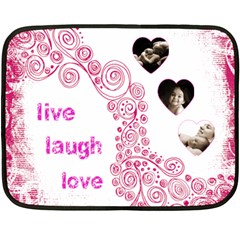 Live Laugh Love pink mini fleece - 35 x27 Fleece Blanket (Mini) Live Laugh Love pink mini fleece - 35 x27 Fleece Blanket (Mini)