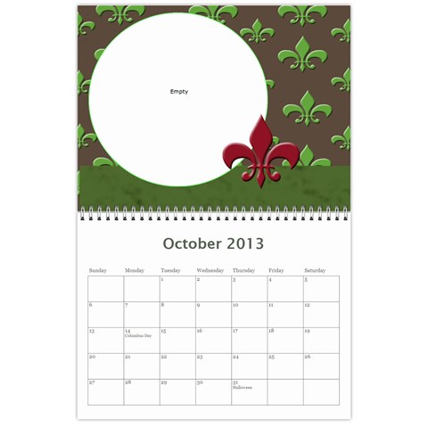 Flor De Lis 12 Month Calendar *cute* By Amanda Bunn Oct 2013