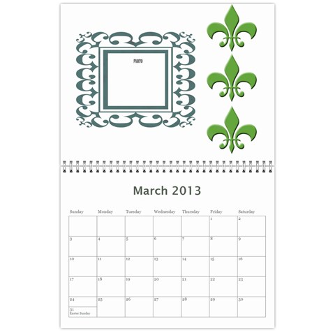 Flor De Lis 12 Month Calendar *cute* By Amanda Bunn Mar 2013