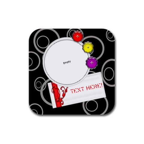 Black Swirls Square Coaster Template By Happylemon Front