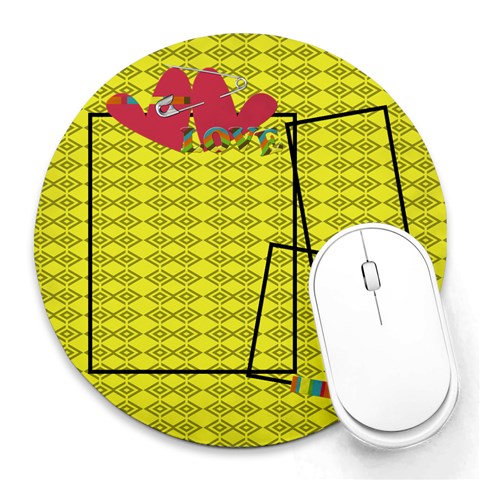 Love  Mousepad By Carmensita 8 x8  Round Mousepad - 1