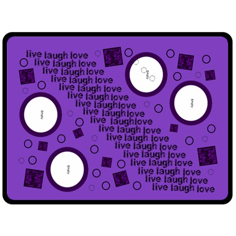Live Laugh Love Purple Bubbles Extra Large Fleece Blanket 2 By Catvinnat 80 x60  Blanket Front