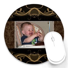 Brown Swirl Round Mousepad Brown Swirl Round Mousepad