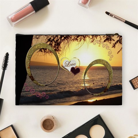 I Heart You 31 Love Large Cosmetic Bag By Ellan Back