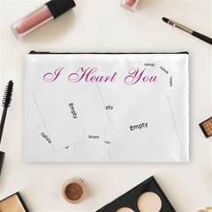 I heart you THIS MUCH Baby Pink Large Cosmetic Bag - Cosmetic Bag (Large)