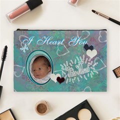 I heart you THIS MUCH Baby blue aqua2 Large Cosmetic Bag - Cosmetic Bag (Large) I heart you THIS MUCH Baby blue aqua2 Large Cosmetic Bag - Cosmetic Bag (Large)