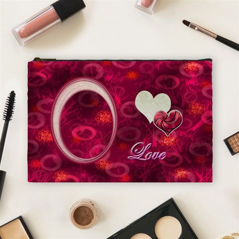 I Heart You Love  Large Cosmetic Bag By Ellan Front
