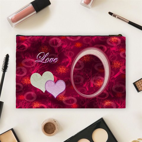 I Heart You Love  Large Cosmetic Bag By Ellan Back
