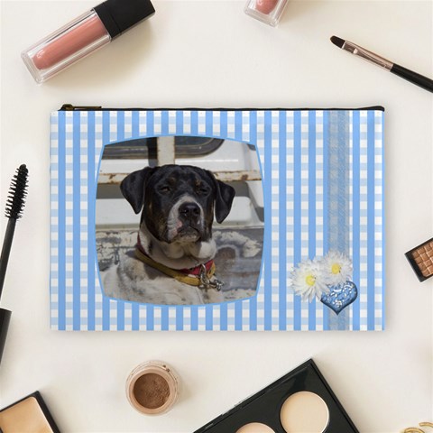 Baby Blue Large Cosmetic Case  By Joan T Front
