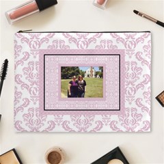 Charming Pink & Black XL Cosmetic Bag - Cosmetic Bag (XL) Charming Pink & Black XL Cosmetic Bag - Cosmetic Bag (XL)