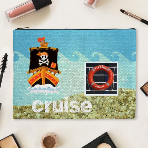 Pirate Pete Cruise Vacation Extra Large Cosmetic Bag By Catvinnat Front