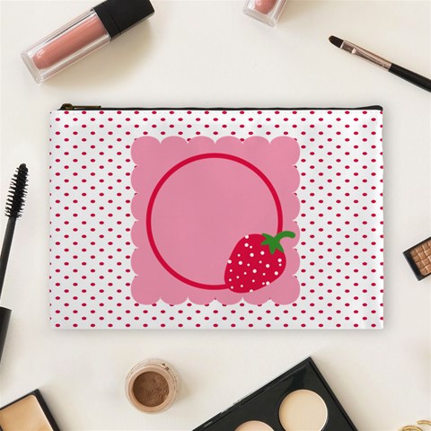 Strawberries Cosmetic Bag L 01 By Carol Front