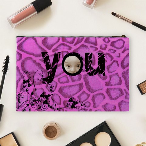 Love You Pink Animal Cosmetic Bag By Catvinnat Back