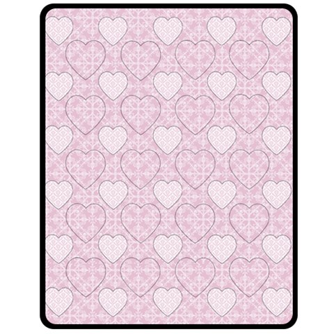 Charming Pink Hearts Medium Fleece Blanket By Klh 60 x50  Blanket Front