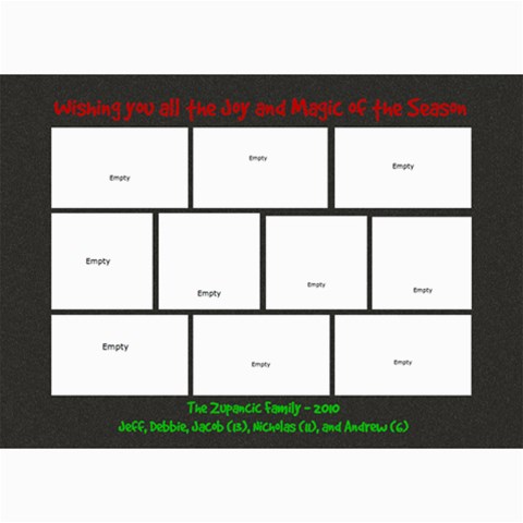Zupancic Christmas Card 2010 By Deborah Zupancic 7 x5  Photo Card - 12