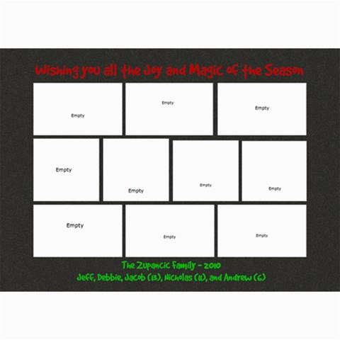 Zupancic Christmas Card 2010 By Deborah Zupancic 7 x5  Photo Card - 4