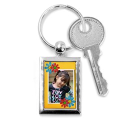 Key Chain (rectangle)  - Flowers1