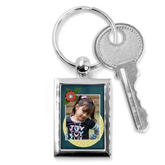 Key Chain (rectangle)  - Flowers9