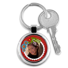  Key Chain (Round)  - Flowers3