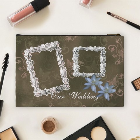 I Heart You Our Wedding Day Large Cosmetic Bag By Ellan Back
