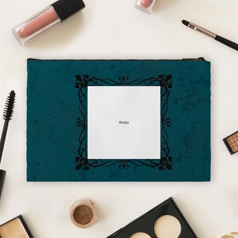 Large Turquoise Cosmetic Bag By Amanda Bunn Back