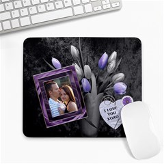 Purple Flowers Love Large Mousepad
