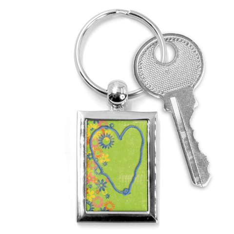 Heart & Flowers, Key Chain By Mikki Front