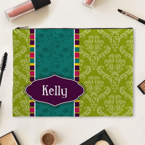 Bright Patterns Xl Cosmetic Bag By Klh Front