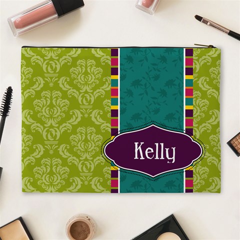 Bright Patterns Xl Cosmetic Bag By Klh Back