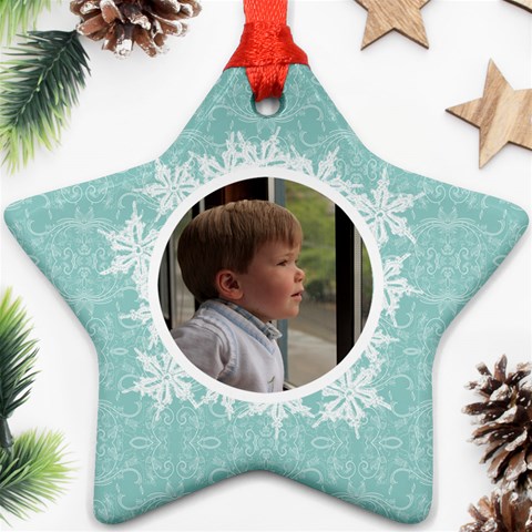 Tiffany Blue Snowflake Star Ornament By Klh Front