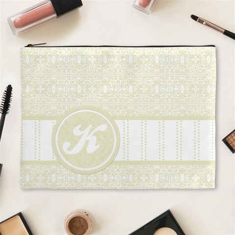 Yellow Monogram Xl Cosmetic Bag By Klh Front