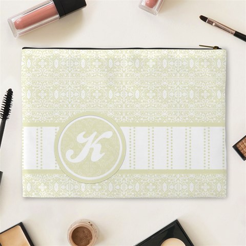 Yellow Monogram Xl Cosmetic Bag By Klh Back
