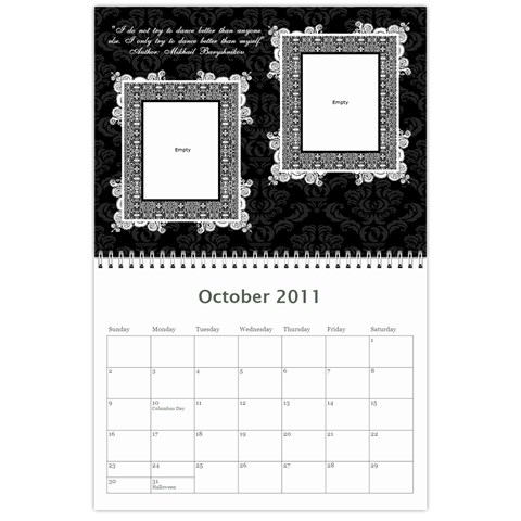 Ballerina Calendar By Tracy Gardner Oct 2011