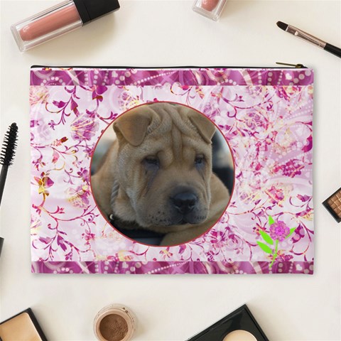 Floral Fun Xl Cosmetic Case By Joan T Back