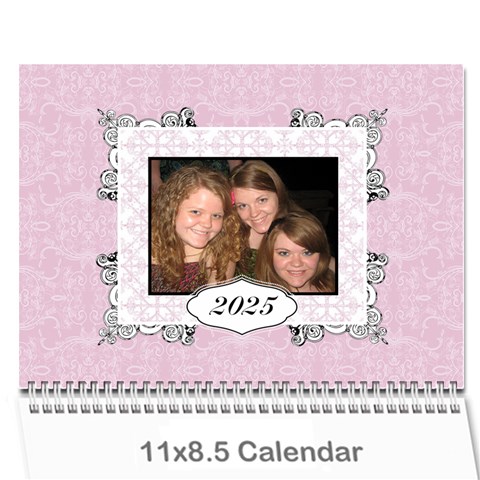 Charming Pink 2025 12 Month Calendar By Klh Cover