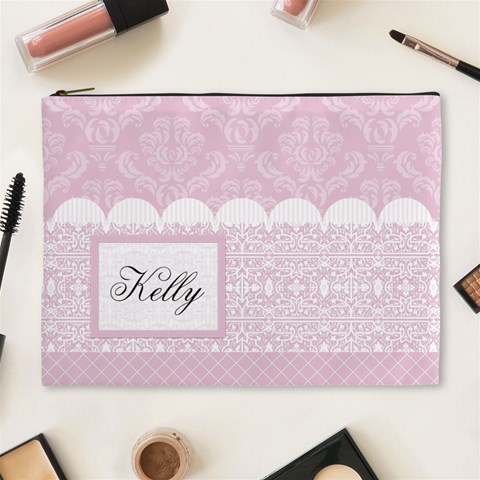 Charming Pink Xl Cosmetic Bag By Klh Front