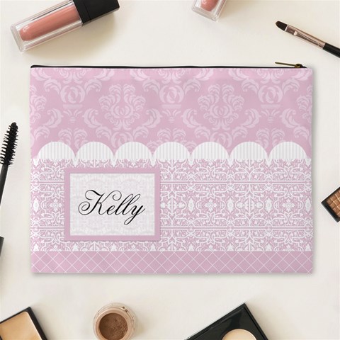 Charming Pink Xl Cosmetic Bag By Klh Back