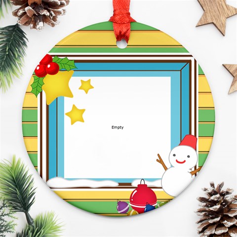 Christmas Snowman Ornament By Katsako Front