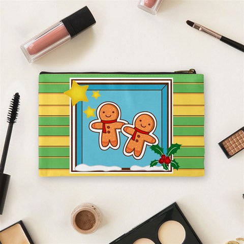 Christmas Cosmetic Bag Medium By Katsako Back