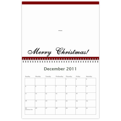 Chris Calendar By Kayla Dec 2011
