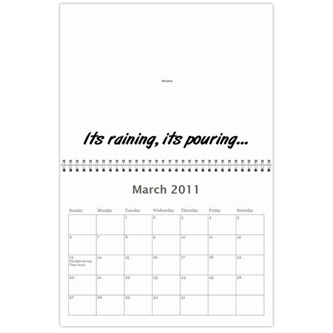 Chris Calendar By Kayla Mar 2011