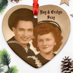 Gma Gpa Seay wedding heart ornament - Ornament (Heart)