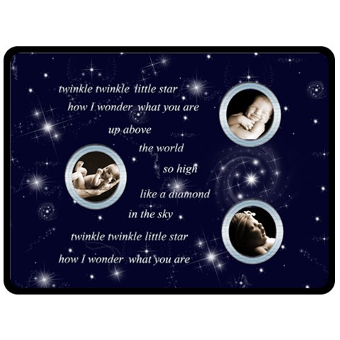 Twinkle Twinkle Little Star Extra Large Baby Keepsake Fleece By Catvinnat 80 x60  Blanket Front