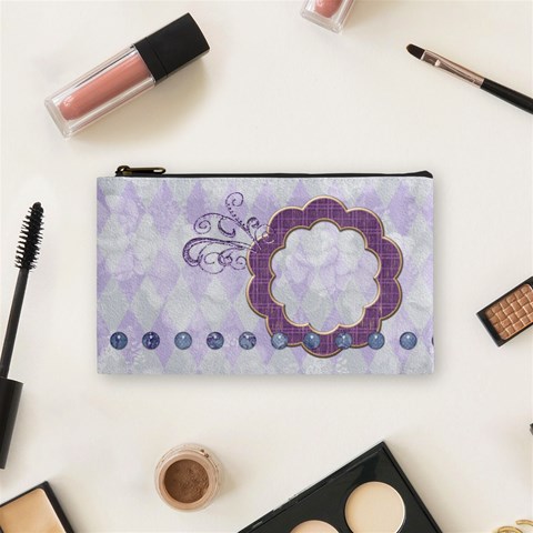 Lavender Rain Cosmetic Bag Small 101 By Lisa Minor Front