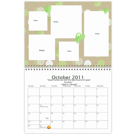 Bell Family Calendar 2011 By Emily Oct 2011